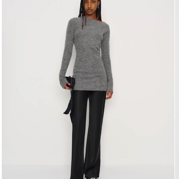 Reformation Avril Fine Alpaca Sweater in Gray (Thunder)